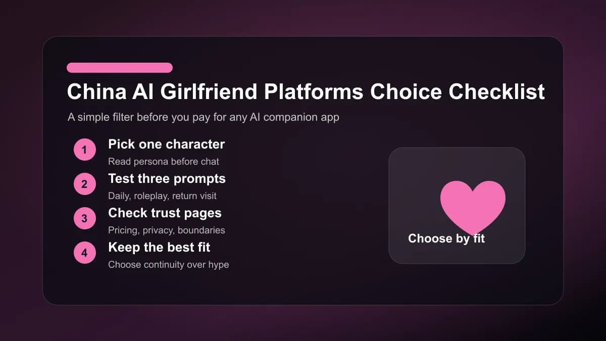 China China AI girlfriend platforms choice checklist for LumiChat and local platforms