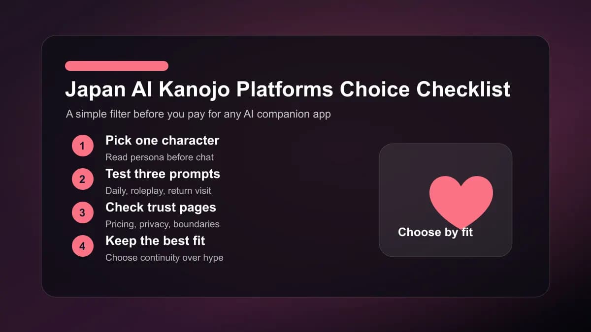 Japan Japan AI girlfriend platforms choice checklist for LumiChat and local platforms